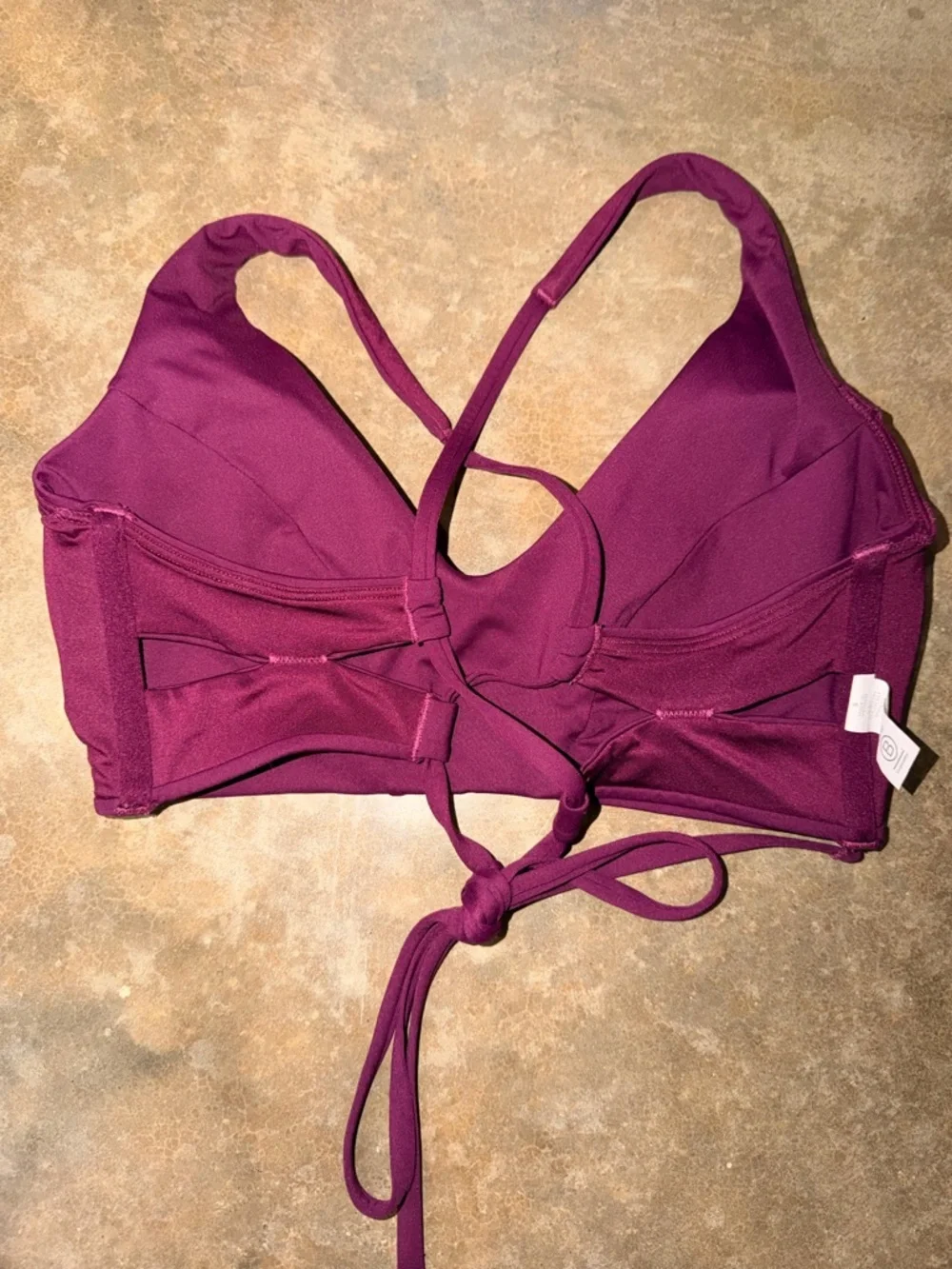 Athleta Burgundy Strappy Back Sports Bra Womens Small Workout Medium Support - Picture 4 of 8
